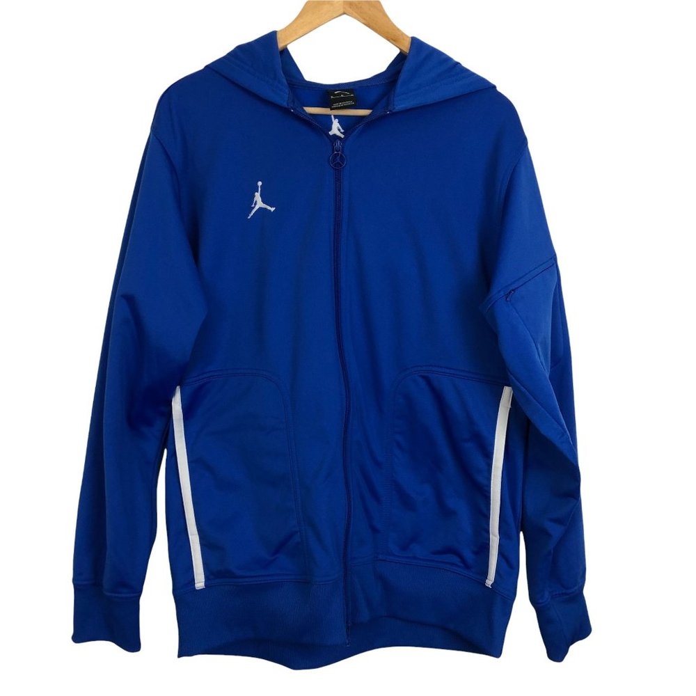 Nike Air Jordan Mens Size M Hoodie Jacket Full Zip Pockets Royal Blue